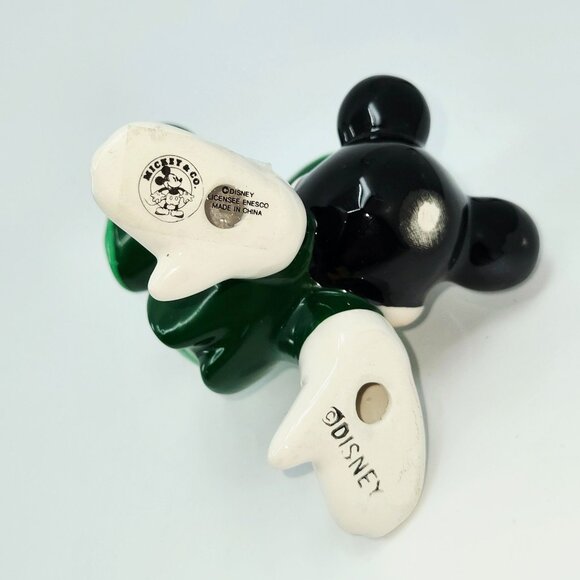 Mickey Mouse Ceramic Figurine St. Patricks Day Theme Lots Of Luck Green Clover D - Picture 4 of 5